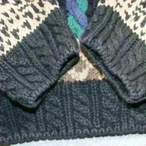 VINTAGE Eagle Menswear Handknit Sweater Cozy Cabincore Cosby Men Large - Picture 5 of 11